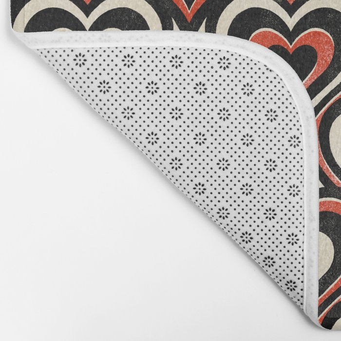 Sweethearts - red, black, and cream Bath Mat Gallery Image 2