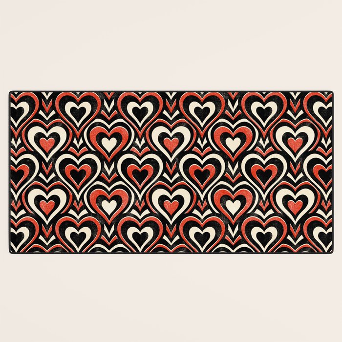 Sweethearts - red, black, and cream Desk Mat Gallery Image 3