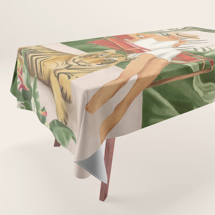 The Lady and the Tiger II Tablecloth