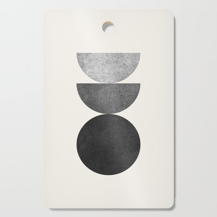 Woodblock black and white Mid century modern Cutting Board Gallery Image 1