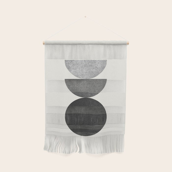 Woodblock black and white Mid century modern Wall Hanging Gallery Image 1