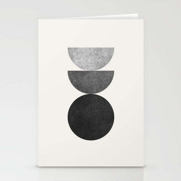 Woodblock black and white Mid century modern Stationery Card Gallery Image 2