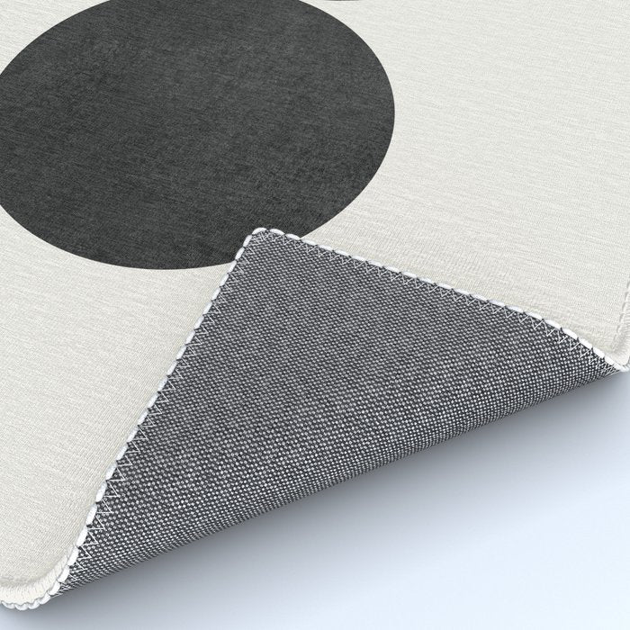 Woodblock black and white Mid century modern Rug Gallery Image 4