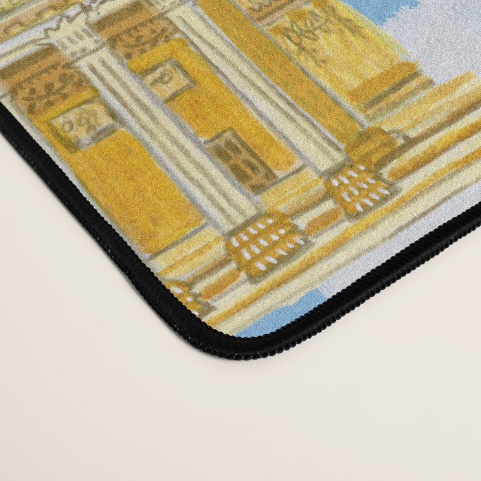 Paris France Map Illustration & Pattern in Blue Desk Mat Gallery Image 4