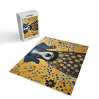 Gustav Klimt Style Dog with Blue and Gold Floral Patterns Jigsaw Puzzle Gallery Image 2
