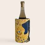 Gustav Klimt Style Dog with Blue and Gold Floral Patterns Wine Chiller Gallery Image 2