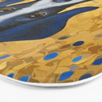 Gustav Klimt Style Dog with Blue and Gold Floral Patterns Bath Mat Gallery Image 3