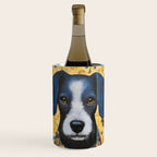 Gustav Klimt Style Dog with Blue and Gold Floral Patterns Wine Chiller Gallery Image 1