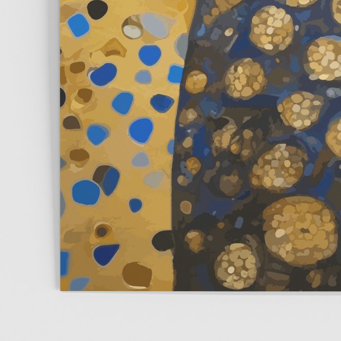 Gustav Klimt Style Dog with Blue and Gold Floral Patterns Poster Gallery Image 3