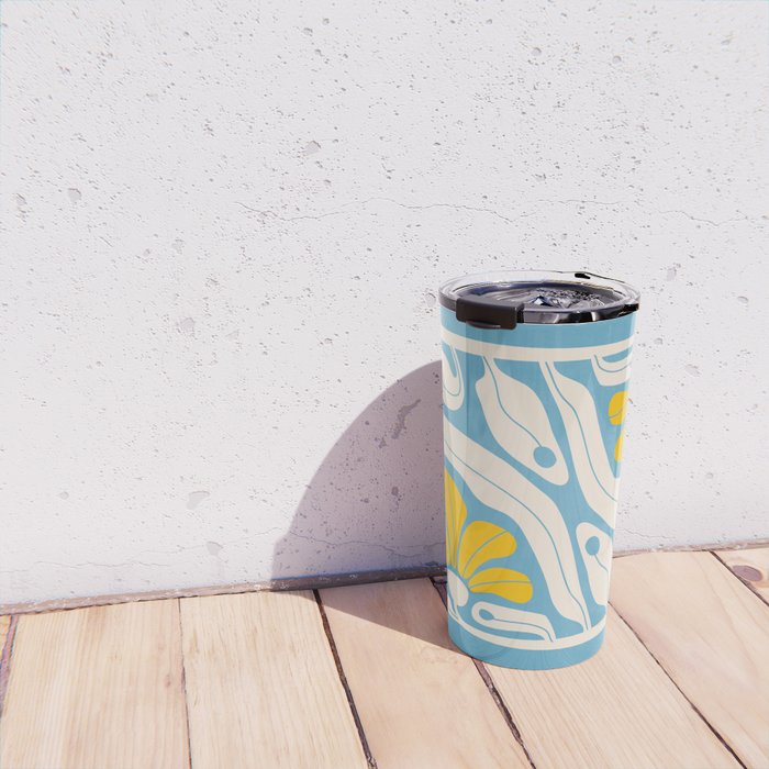 Iceberg & Golden Poppy: Les Fleurs | Flower Market Color Series 03 Travel Mug Gallery Image 4
