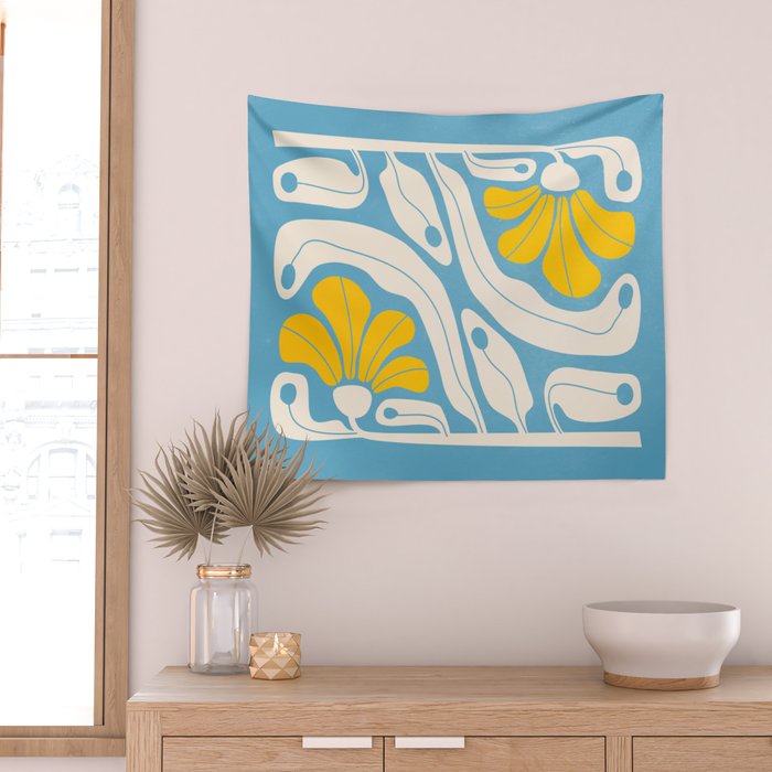 Iceberg & Golden Poppy: Les Fleurs | Flower Market Color Series 03 Wall Tapestry Gallery Image 2
