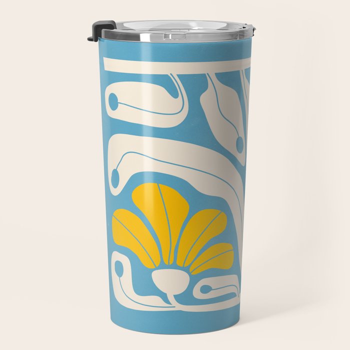 Iceberg & Golden Poppy: Les Fleurs | Flower Market Color Series 03 Travel Mug Gallery Image 3