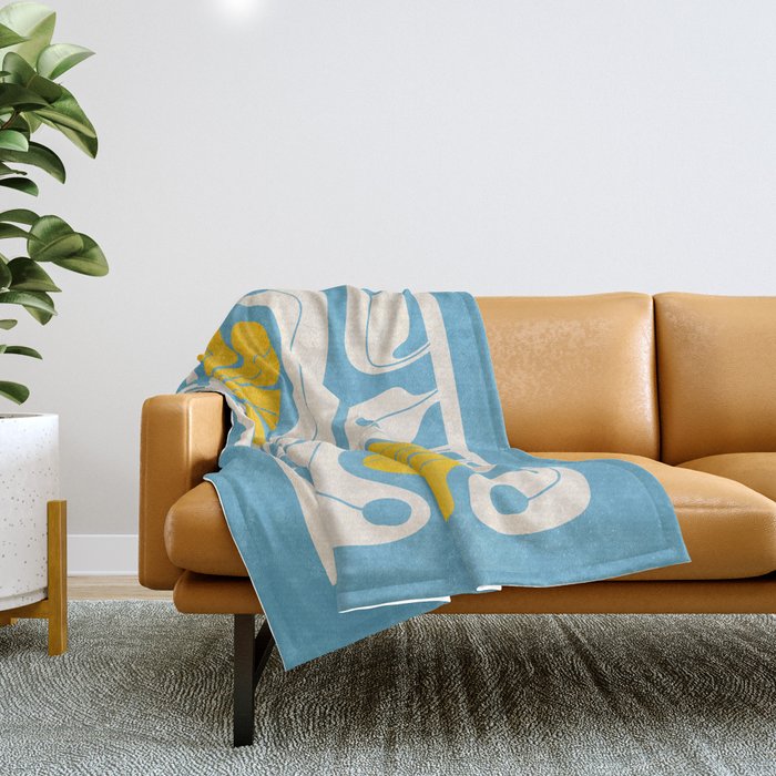 Iceberg & Golden Poppy: Les Fleurs | Flower Market Color Series 03 Throw Blanket Gallery Image 1