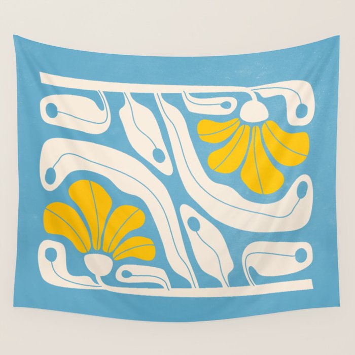 Iceberg & Golden Poppy: Les Fleurs | Flower Market Color Series 03 Wall Tapestry Gallery Image 1