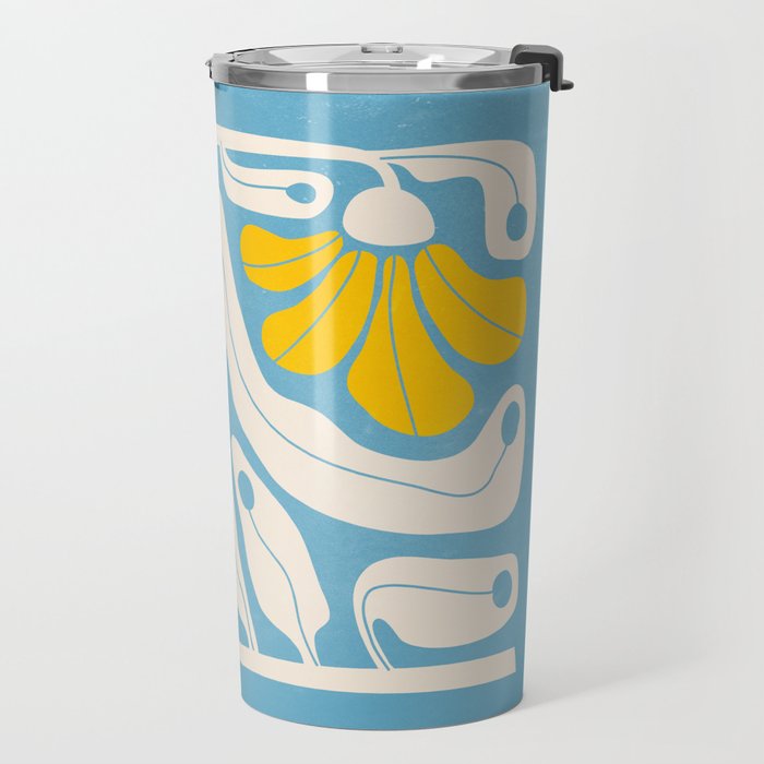 Iceberg & Golden Poppy: Les Fleurs | Flower Market Color Series 03 Travel Mug Gallery Image 2