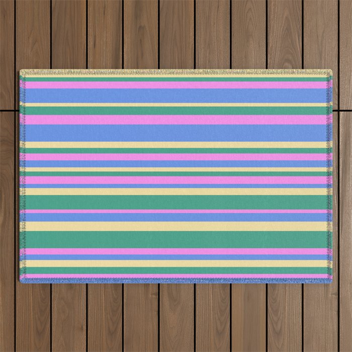 Classic Stripes XV - 90s Pastel Outdoor Rug Gallery Image 1