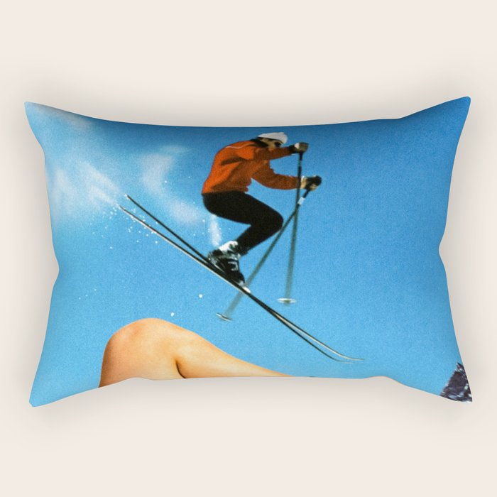 Skiing Time! Rectangular Pillow Gallery Image 2