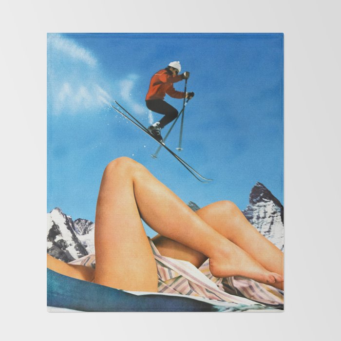 Skiing Time! Throw Blanket Gallery Image 2