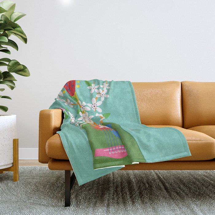 Melody in Bloom 2 Throw Blanket Gallery Image 1