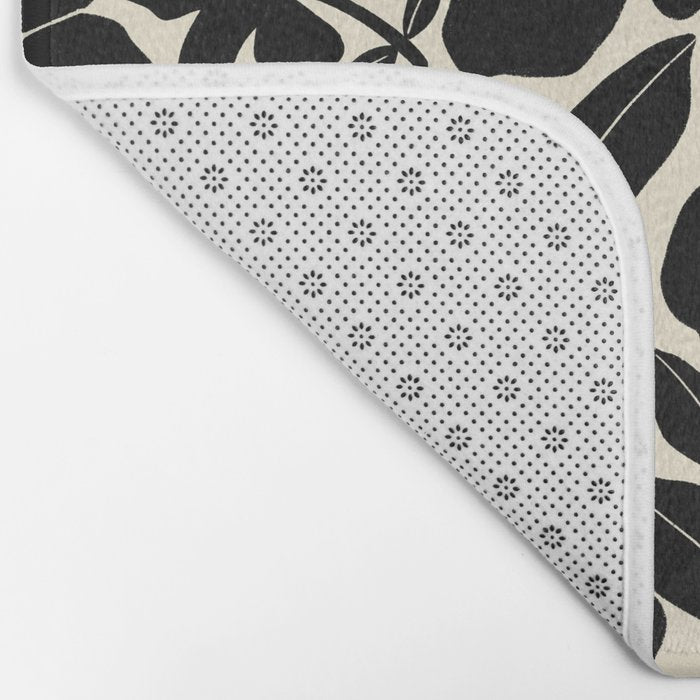 Black and White Retro Groovy Flowers  Bath Mat Gallery Image 2