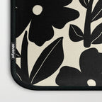 Black and White Retro Groovy Flowers  Laptop Sleeve Gallery Image 3