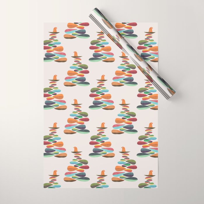 Bird nesting on top of pebbles hill Wrapping Paper Gallery Image 1