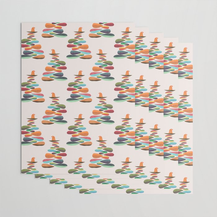Bird nesting on top of pebbles hill Wrapping Paper Gallery Image 3