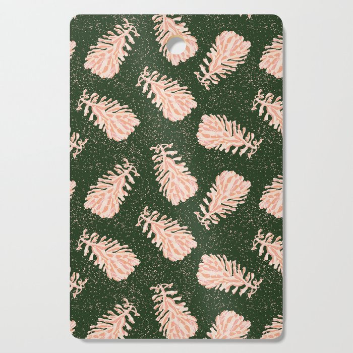 Dancing Pinecones in Forest Green & Pink Cutting Board Gallery Image 1