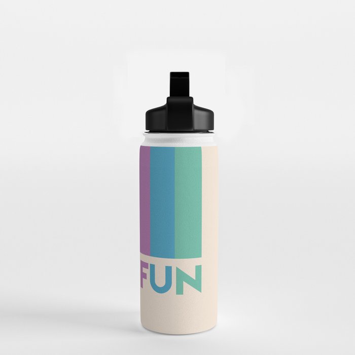 Vintage Rainbow Have Fun Text Water Bottle Gallery Image 2