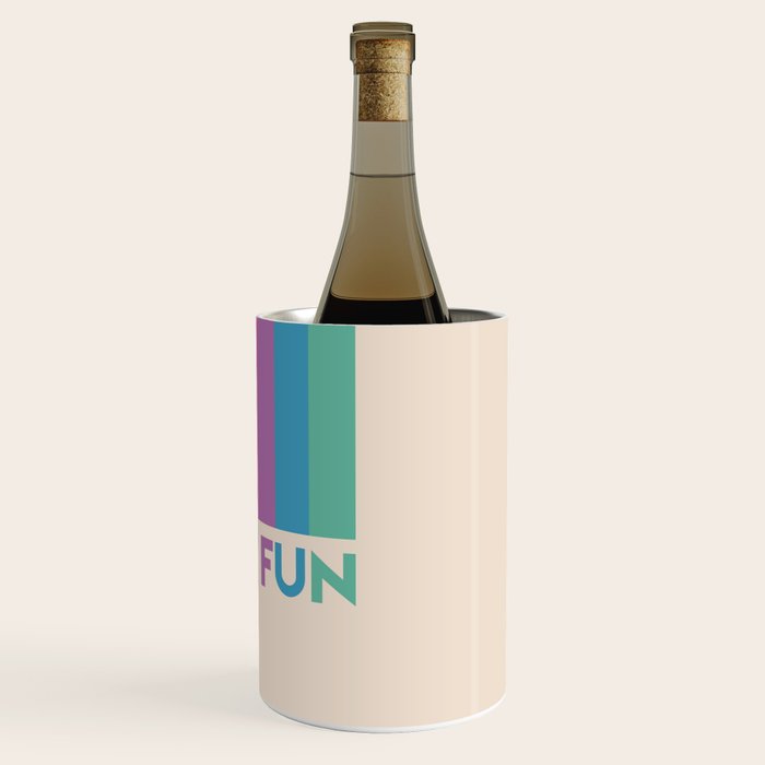 Vintage Rainbow Have Fun Text Wine Chiller Gallery Image 3