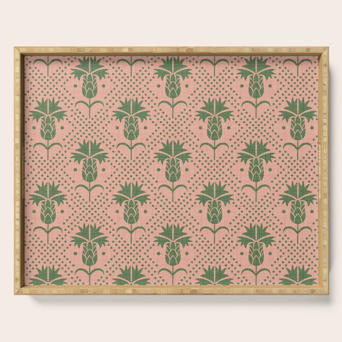 Bachelor Button Boutonniere Peach Green Serving Tray Gallery Image 1