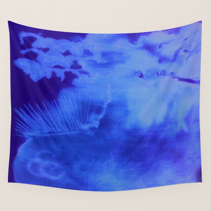 Abstract With a Vibe in Cobalt  Wall Tapestry Gallery Image 1