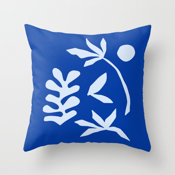 Chathams Blue Collage: Paper Cutouts Matisse Edition  Throw Pillow Gallery Image 6