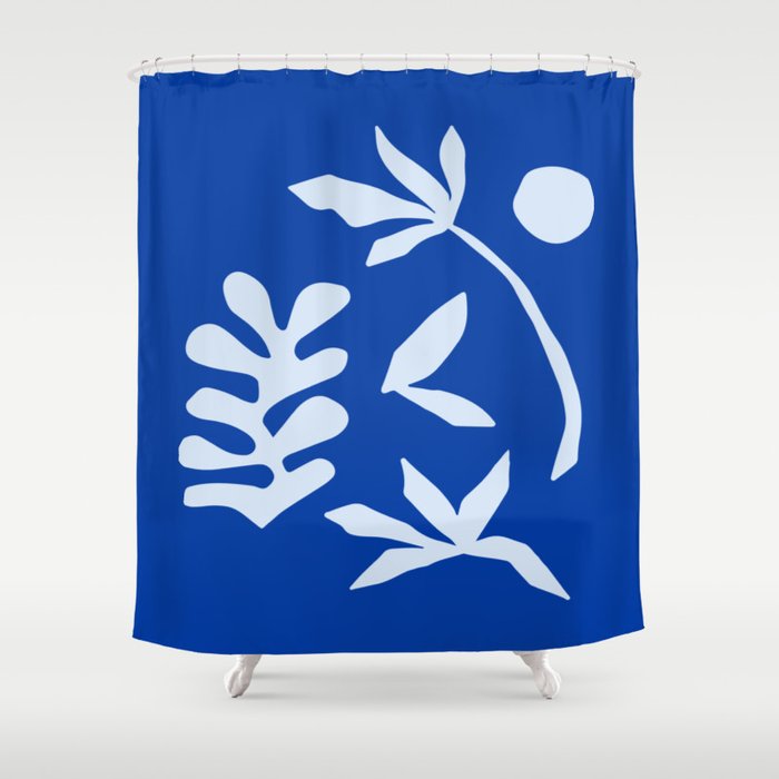 Chathams Blue Collage: Paper Cutouts Matisse Edition  Shower Curtain Gallery Image 1