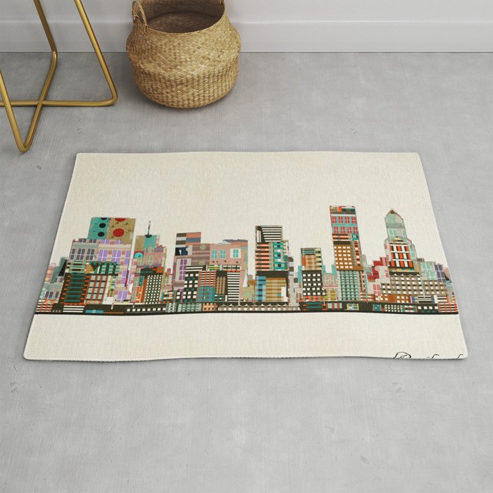 portland oregon skyline Rug Gallery Image 1