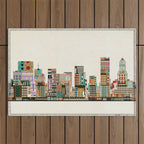 portland oregon skyline Outdoor Rug Gallery Image 1