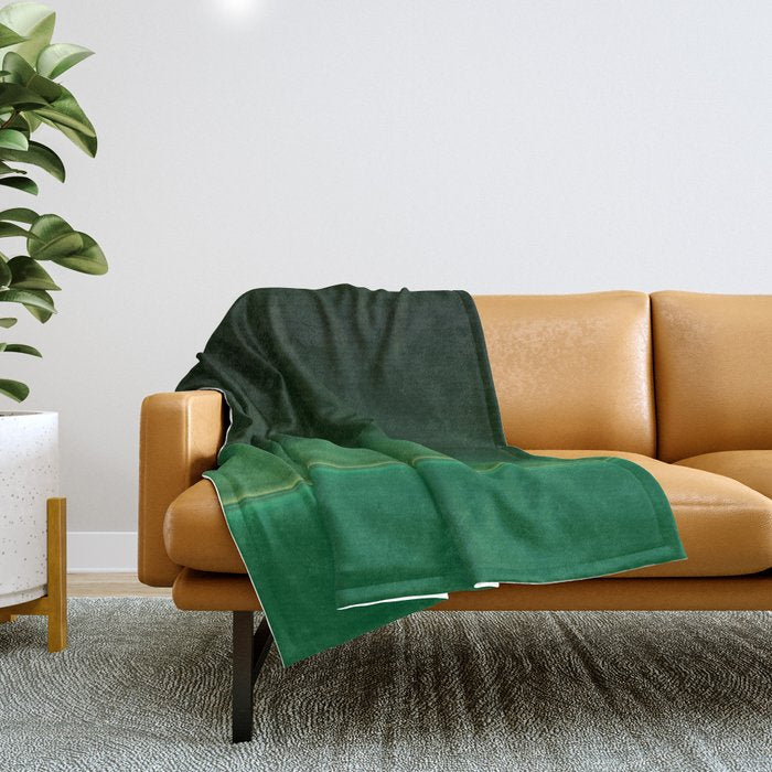 Ombre Forest Green  Throw Blanket Gallery Image 1