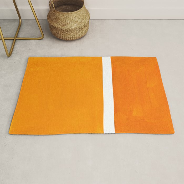 Antique Yellow  & Yellow Ochre Mid Century Modern Abstract Minimalist Rothko Color Field Squares Rug Gallery Image 1