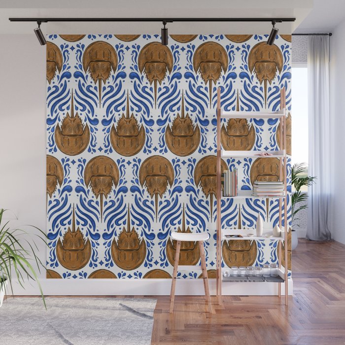 Horseshoe Crab Pattern Wall Mural Gallery Image 1