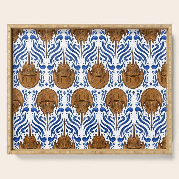 Horseshoe Crab Pattern Serving Tray Gallery Image 1
