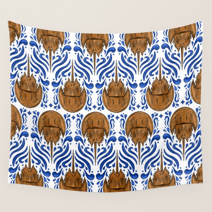Horseshoe Crab Pattern Wall Tapestry Gallery Image 4