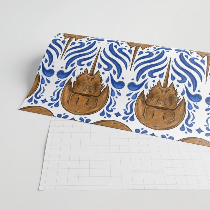 Horseshoe Crab Pattern Wrapping Paper Gallery Image 2