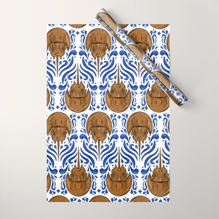 Horseshoe Crab Pattern Wrapping Paper Gallery Image 1