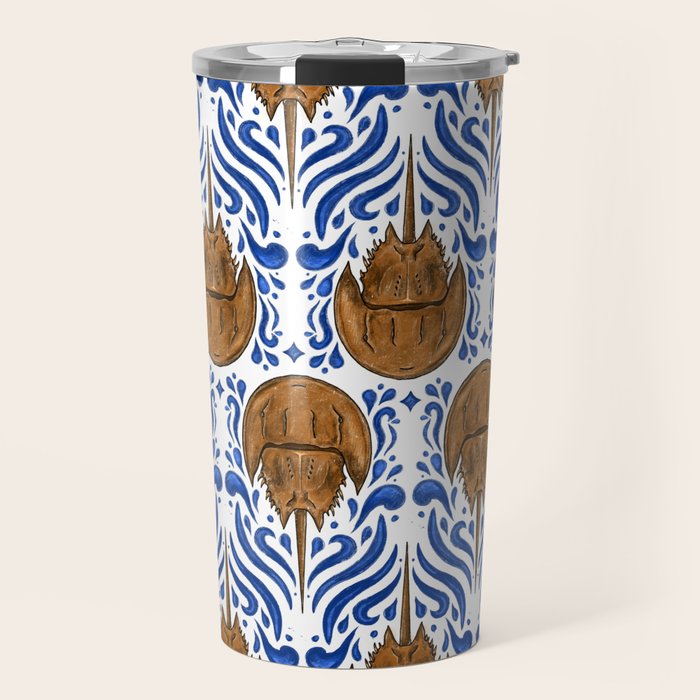 Horseshoe Crab Pattern Travel Mug Gallery Image 1