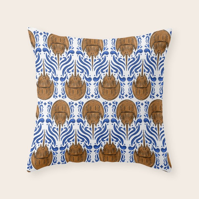 Horseshoe Crab Pattern Throw Pillow Gallery Image 6
