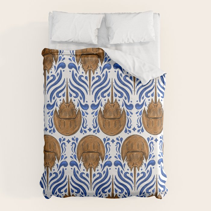 Horseshoe Crab Pattern Duvet Cover