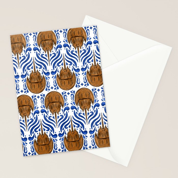 Horseshoe Crab Pattern Stationery Card Gallery Image 2