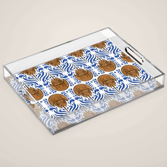 Horseshoe Crab Pattern Acrylic Tray Gallery Image 1