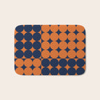 Abstraction Shapes 30 in vintage Orange and Navy Blue Bath Mat Gallery Image 1