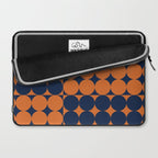 Abstraction Shapes 30 in vintage Orange and Navy Blue Laptop Sleeve Gallery Image 2